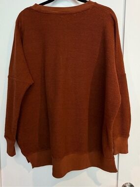 Aerie Rust Oversized Textured Pullover Sweater/ Sweatshirt Small